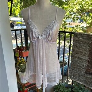 Linea Donatella Elegant Lace Trimmed Babydoll Slip Night Dress